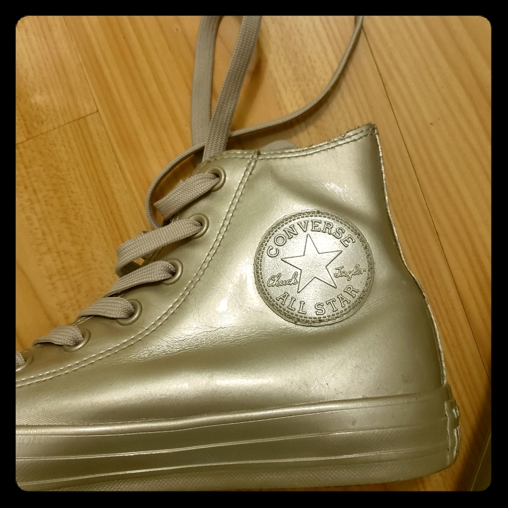 Metallic Gold Converse Hi Tops